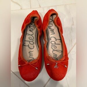 NWT Sam Edelman orange ballet flats size 7